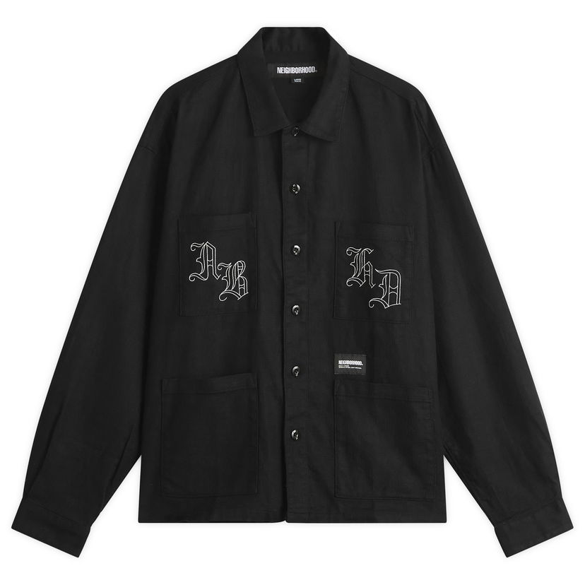 Srajce Neighborhood Embroidery Shirt, Size Large Črna | 251AQNH-SHM03-BLK