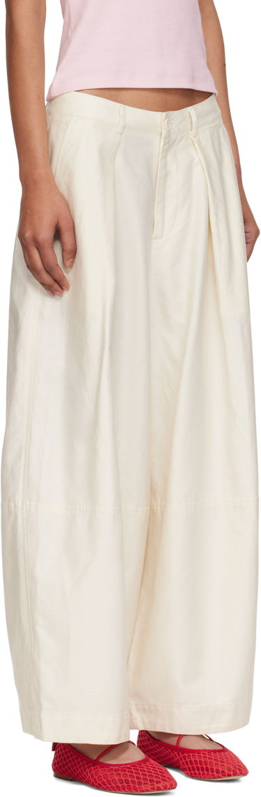 Hlače YMC YMC Deadbeat Wide-Leg Trousers Bela | Q4YMF, 1