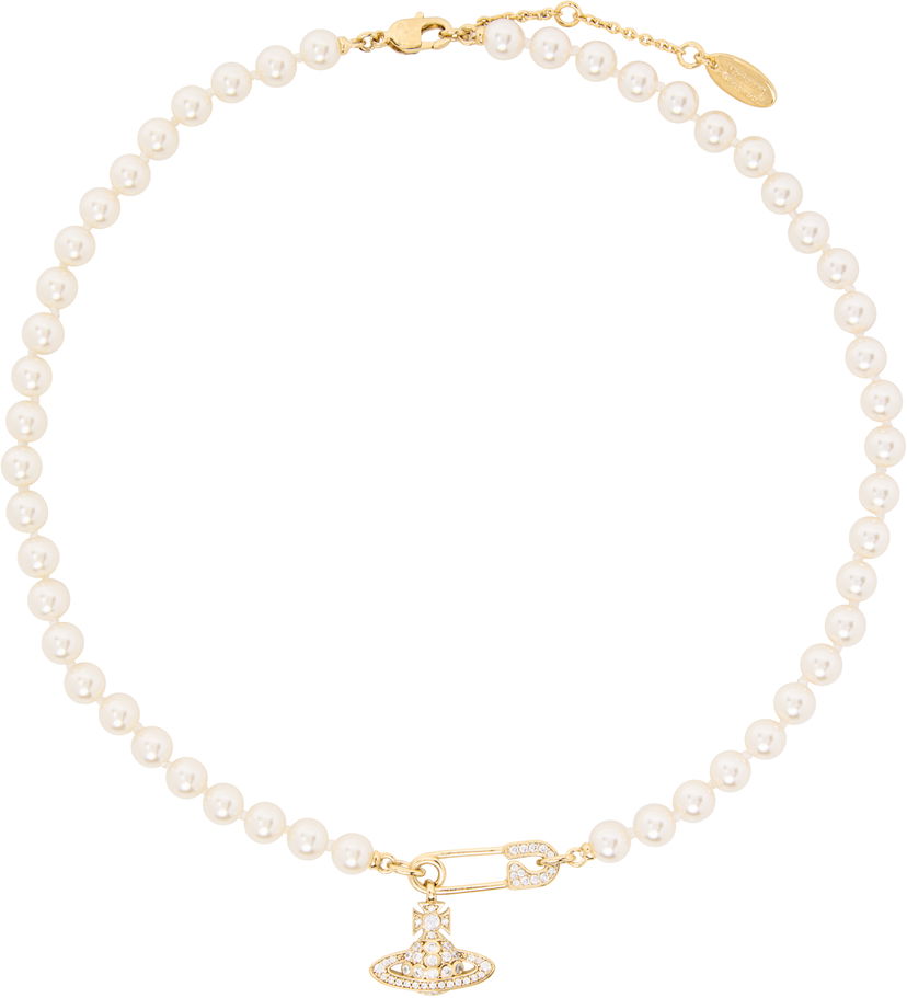 Ogrlica Vivienne Westwood Pearl Necklace With Pendant Kovinski | 63010072-02R233-IM
