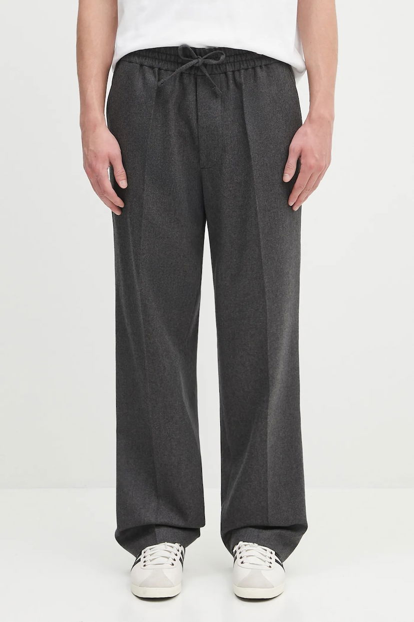 Hlače Drôle de Monsieur Drôle de Monsieur Le Pantalon ...lastiquE Flanelle Wool Trousers Siva | H.BP191.WV008