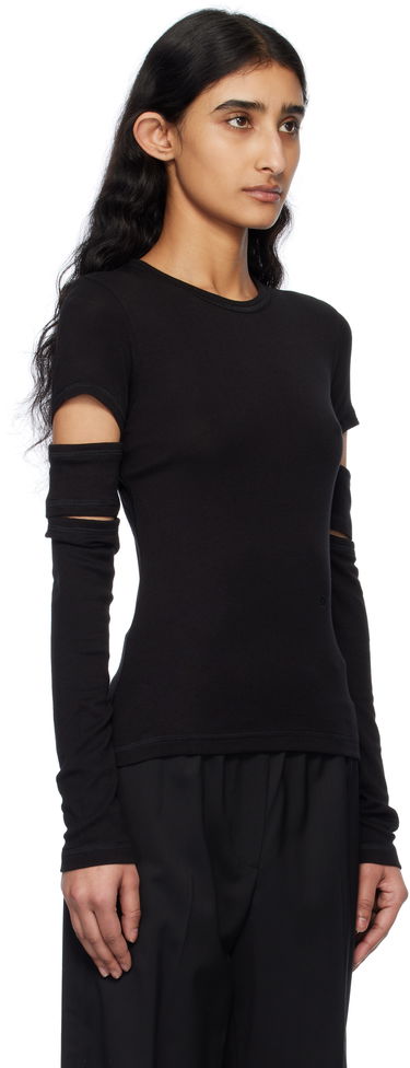 Majica Helmut Lang Helmut Lang Slashed Long Sleeve T-Shirt Črna | O09HW509, 1