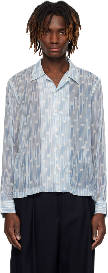 Srajce Bode Bode Meridian Print Shirt Modra | MRS25SH034, 0