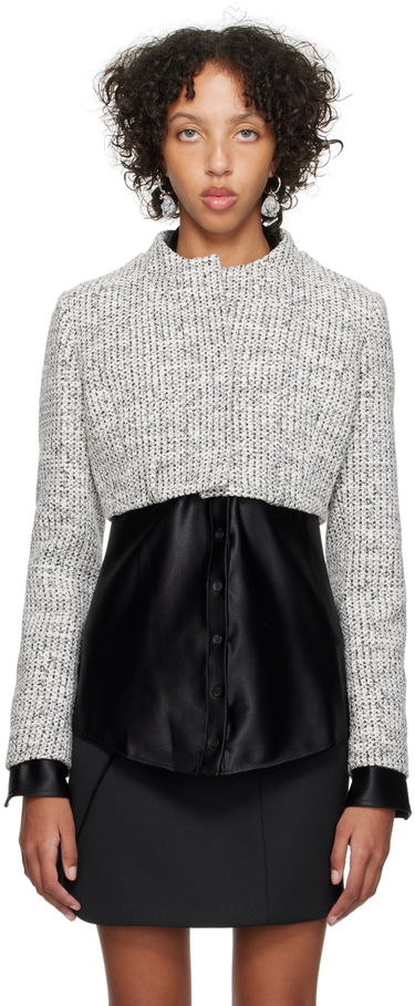 Jakna Coperni Coperni Cropped Tweed Jacket Bela | COPV33100, 0