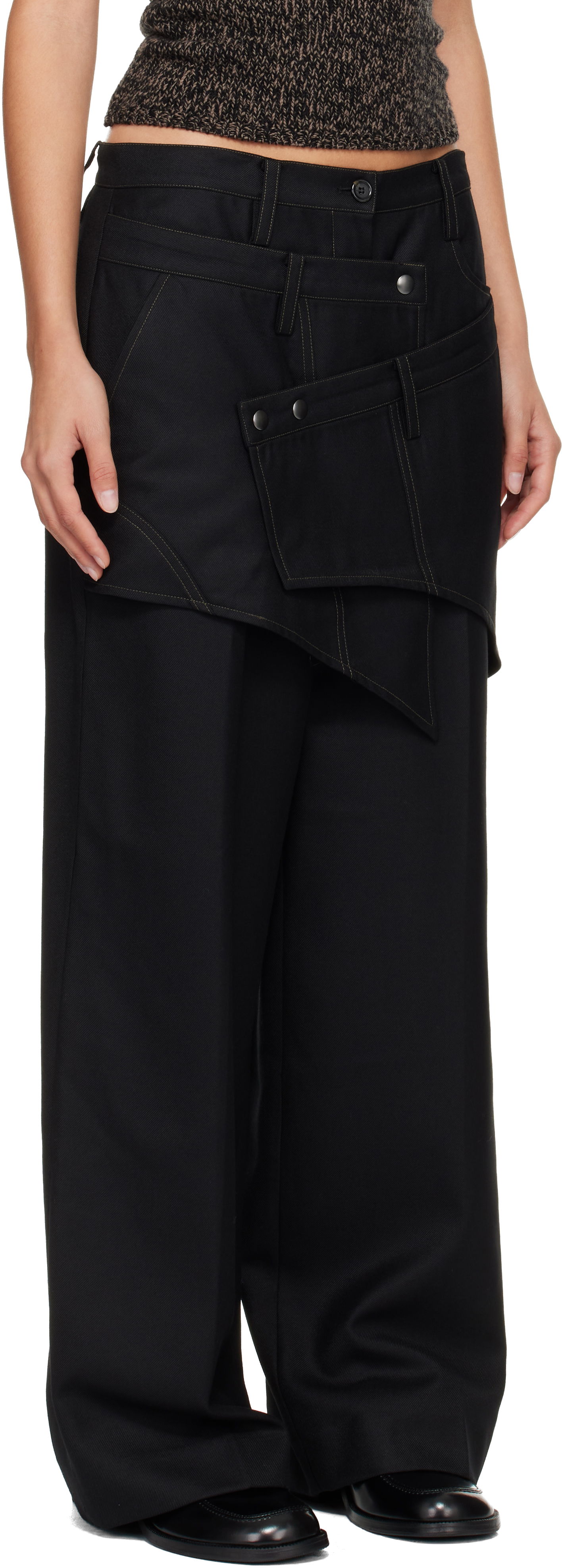 Hlače Andersson Bell Crossover Wrap Tailored Trousers Črna | apa862w, 1