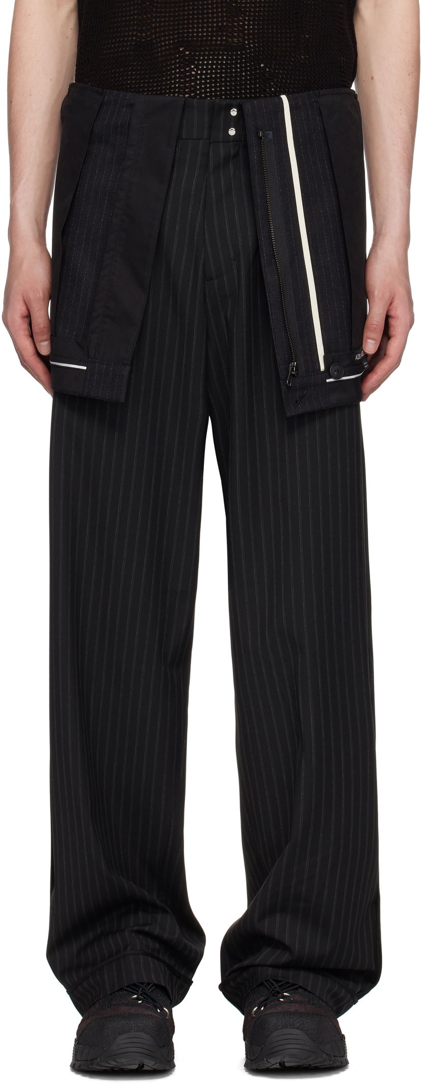 Hlače Andersson Bell Inside Out Stripe Trousers Črna | apa813m