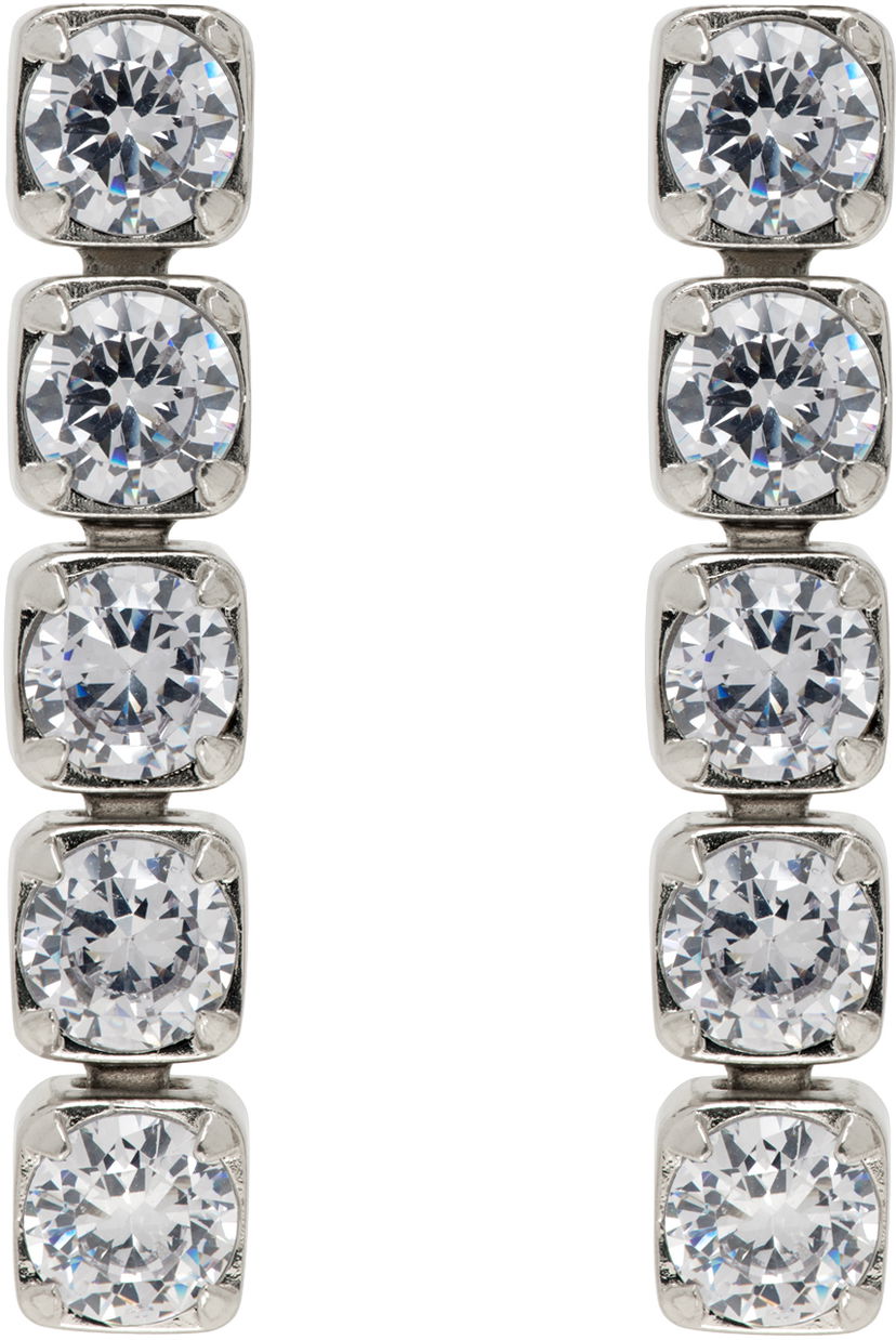 Uhani Jil Sander Crystal Earrings "Silver" Kovinski | J11VG0068_P6734