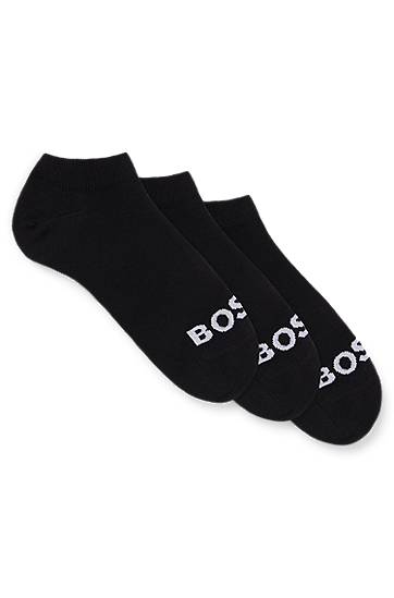 Nogavice BOSS BOSS Three-Pack of Ankle Socks with Contrast Logos Črna | 50502073