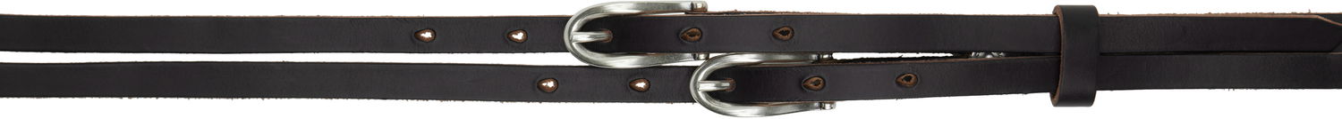 Pasovi OUR LEGACY Our Legacy Twin Tongue Leather Belt Črna | A2258TBC, 0