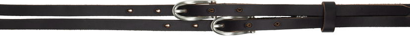 Pasovi OUR LEGACY Our Legacy Twin Tongue Leather Belt Črna | A2258TBC