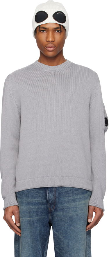 Pleteni pulover C.P. Company C.P. Company Crewneck Lens Knit Sweater Siva | 18CMKN077A-110058A, 0