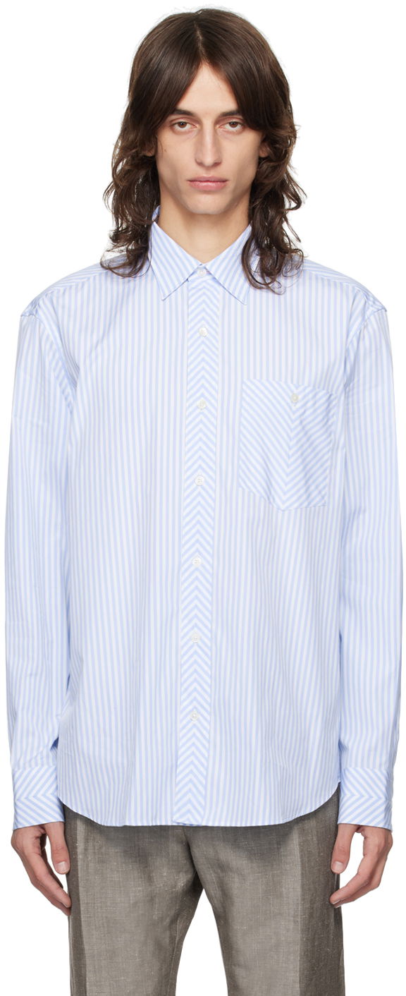 Srajce Paul Smith Paul Smith Oversized Fit Striped Shirt Modra | M1R-045Z-N02404-40
