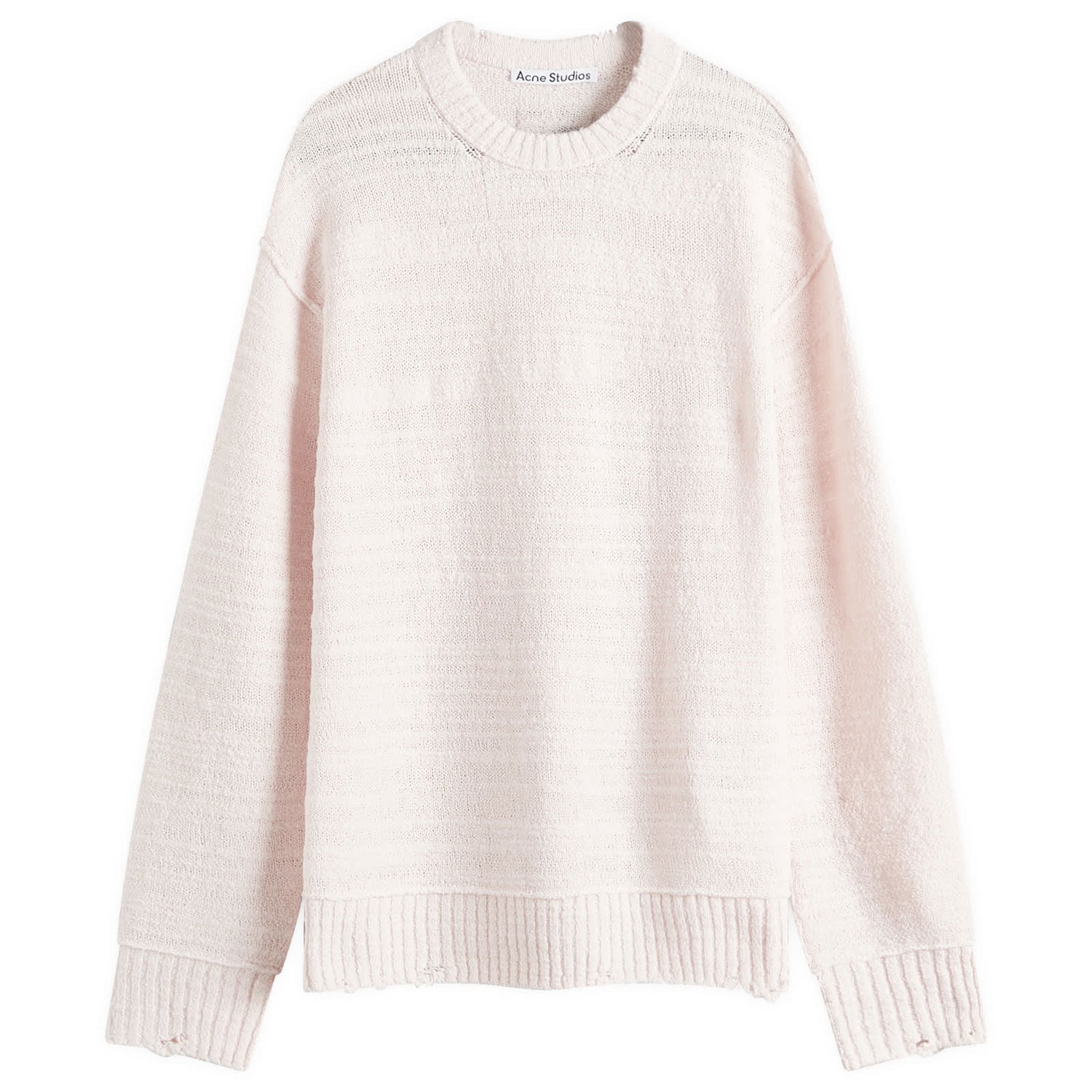 Pleteni pulover Acne Studios Men's Distressed Hem Slub Knit Sweater, Size Small, by Acne Studios Roza | B60361-DR5, 1