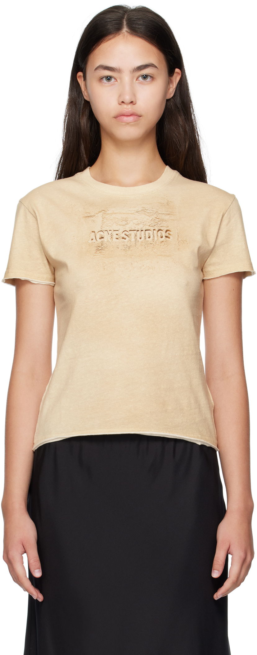 Majica Acne Studios Acne Studios Logo Print T-Shirt Bež | AL0472-