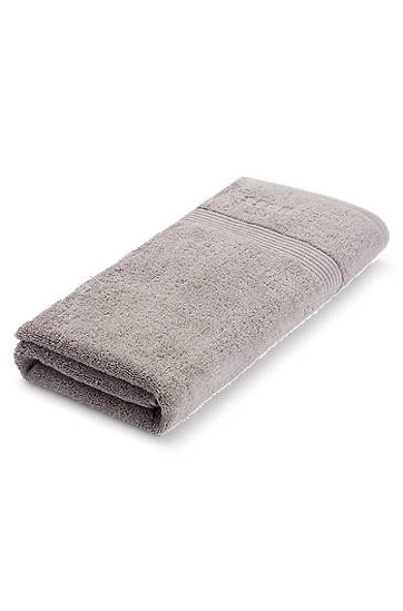 Home decor BOSS Aegean-cotton bath towel with tonal logo Siva | -1013445