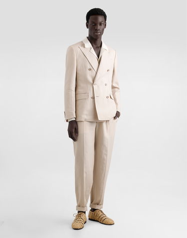 Hlače Dolce & Gabbana Dolce & Gabbana Linen Pants with Turn-Ups Bež | GP11XTFU4MCM0722, 1