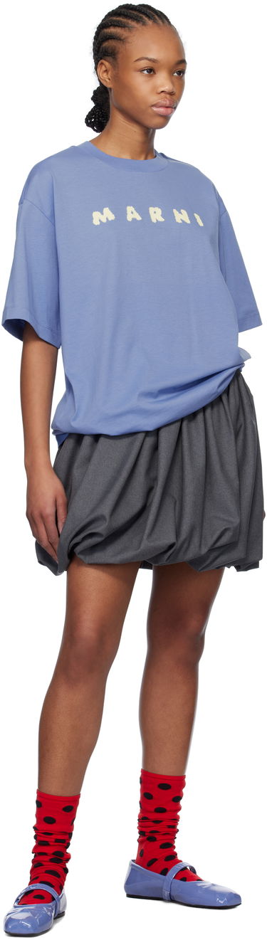 Majica Marni Marni Scribbled Logo T-Shirt Modra | THJET49P13 USCX42, 3