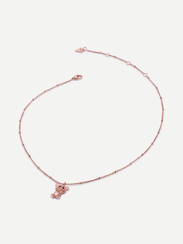 Ogrlica GUESS Vintage Bear Pendant Necklace Kovinski | JUBN04687JW