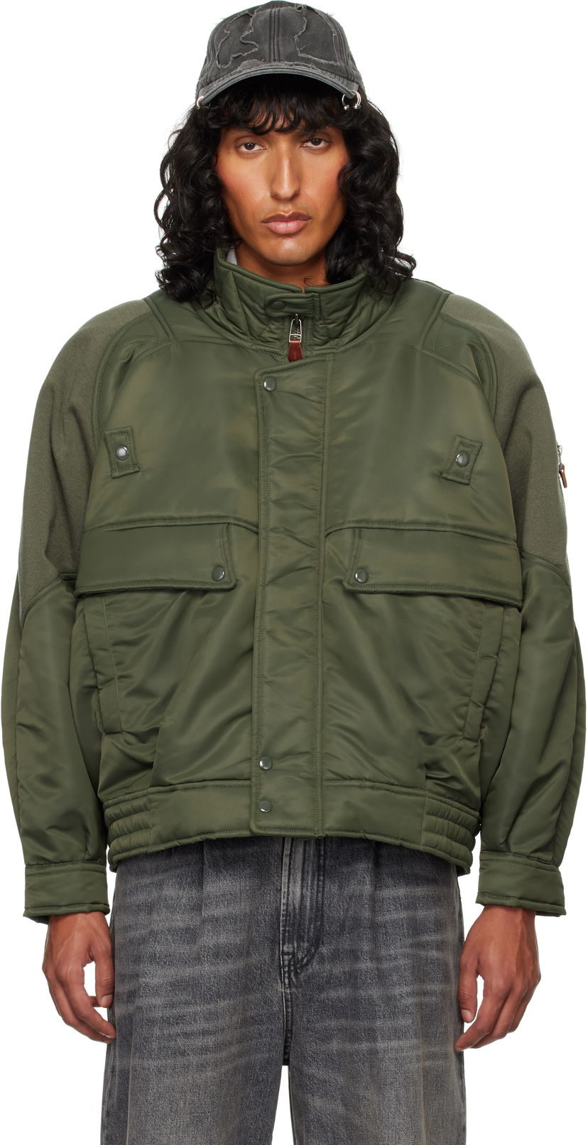 Bomber jakna R13 R13 Ribbed Flight Bomber Jacket Zelena | R13MR329 R436A