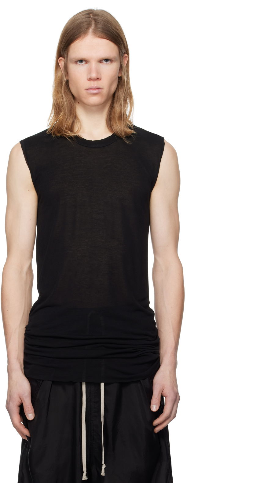 Majica brez rokavov Rick Owens Rick Owens Hollywood Basic SL Tank Top Črna | RU01E5151 JS