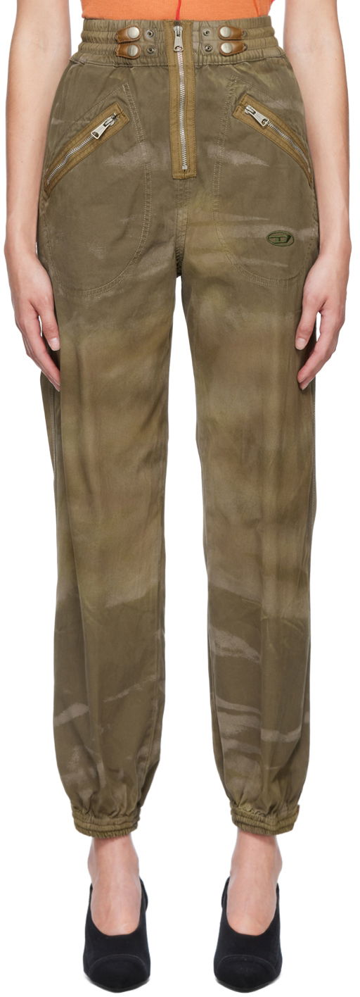 Cargo hlače Diesel P-Aucuba-Treat Khaki Cargo Trousers Zelena | A06766 0JKKF