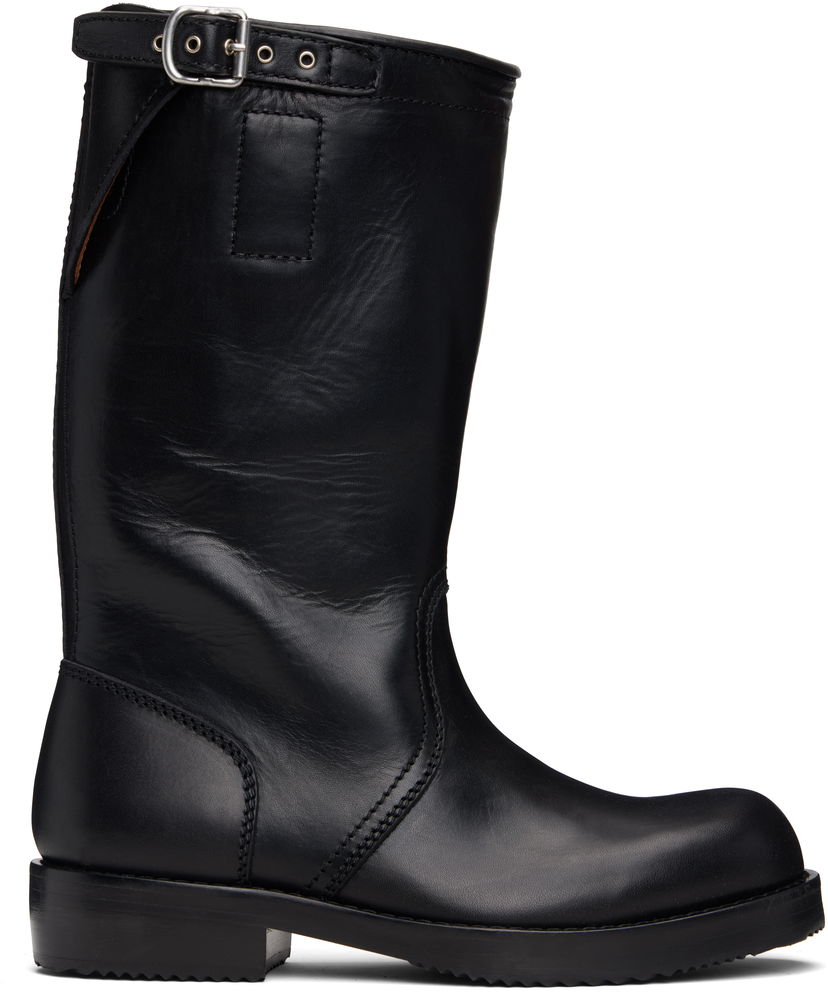 Superge in čevlji Dries Van Noten Dries Van Noten Leather Biker Boots Črna | 252-021700-105