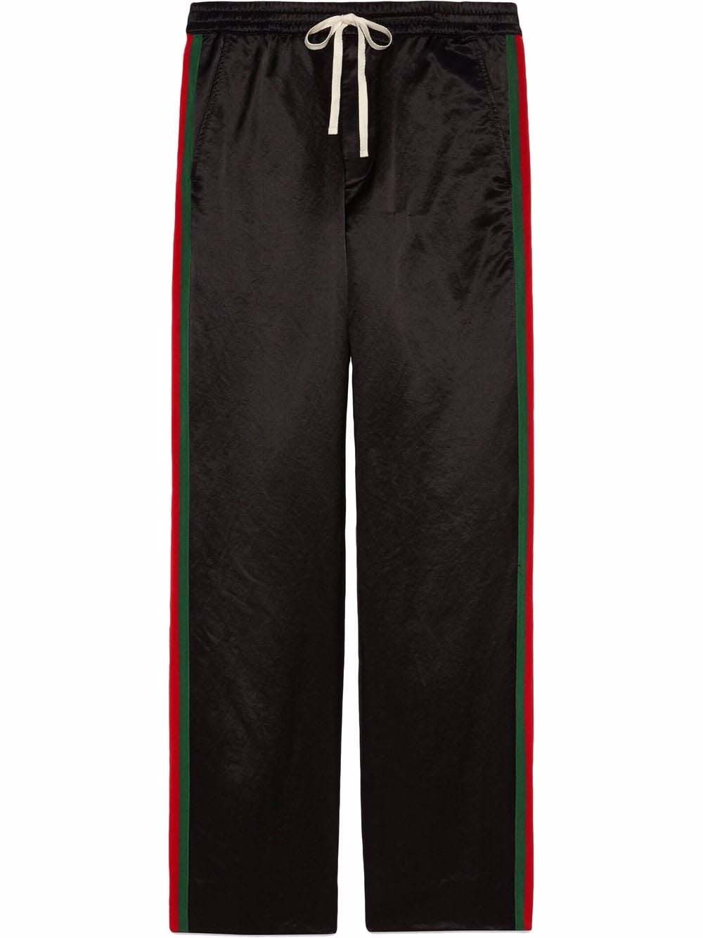Trenirka Gucci Web-Panel Track Pants Black/Red/Green Črna | 654880 ZAGU7 1043, 0