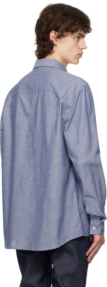 Srajce A.P.C. A.P.C. Edouard Embroidered Shirt Modra | COHDV-H12509, 2