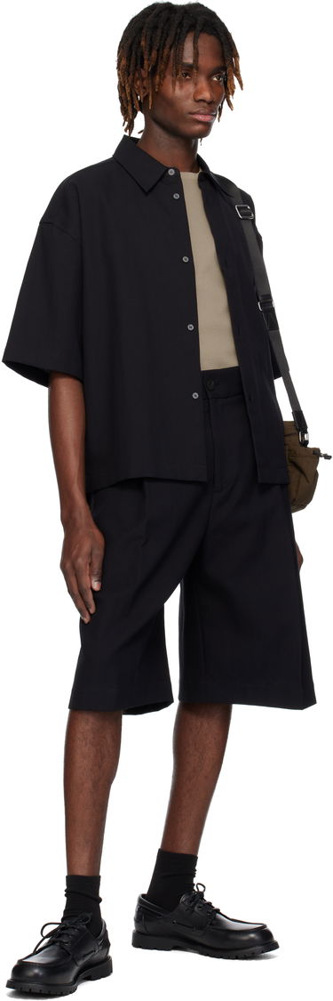 Kratke hlače Studio Nicholson Studio Nicholson Fowld Wide-Leg Shorts Črna | FOWLD SNM - 1187, 3
