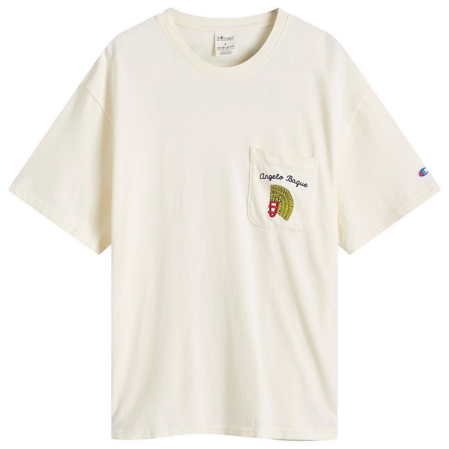 Majica Champion Pocket T-Shirt With Graphic Print Bela | GP205473-X1QF, 0