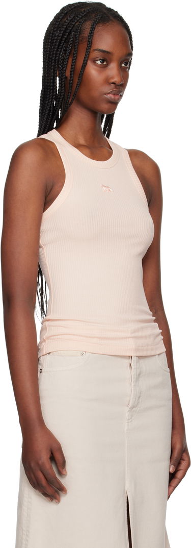 Majica brez rokavov MAISON KITSUNÉ Maison Kitsuné Baby Fox Patch Ribbed Tank Top Mornarica | OW00604KJ0134, 4