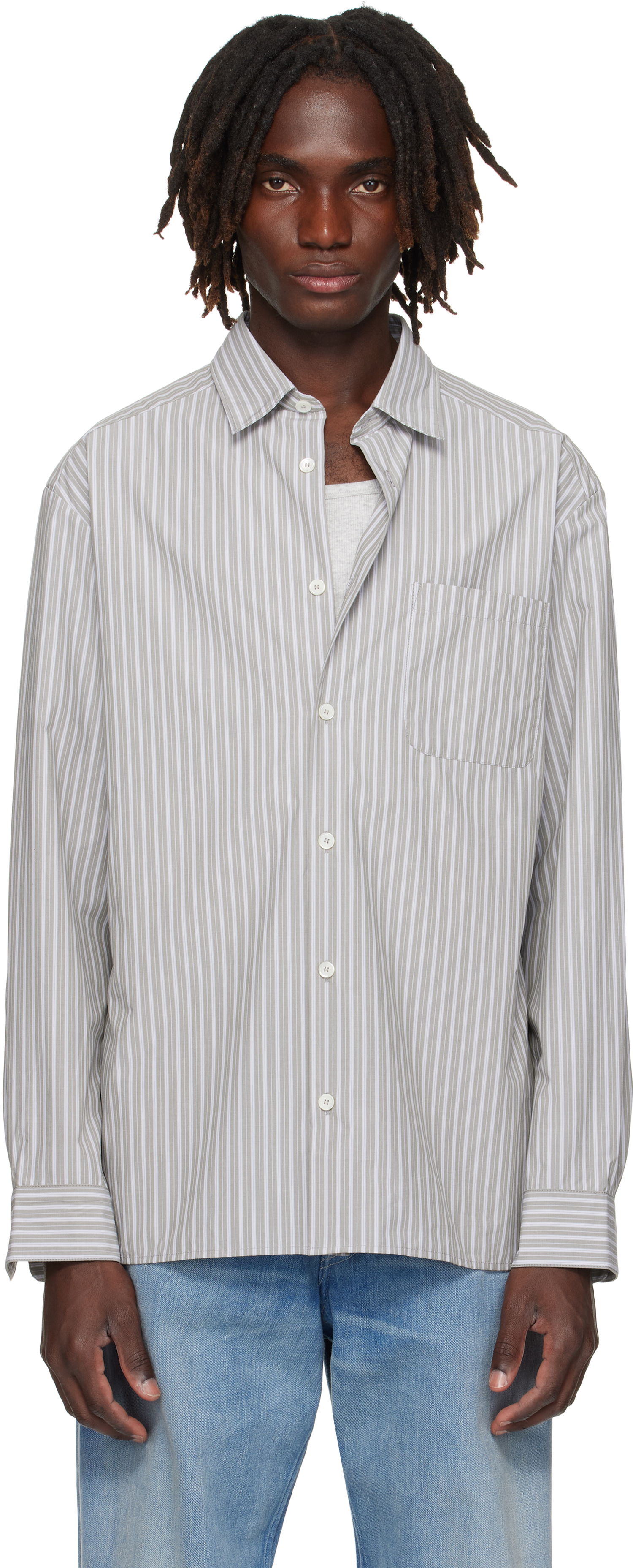 Srajce A.P.C. A.P.C. Malo Striped Shirt Siva | COHJJ-H12532, 0