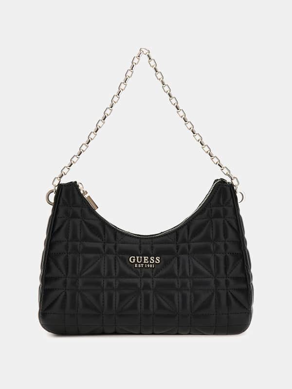 Torba za čez ramo GUESS Assia Quilted Shoulder Bag Črna | HWQG8499180