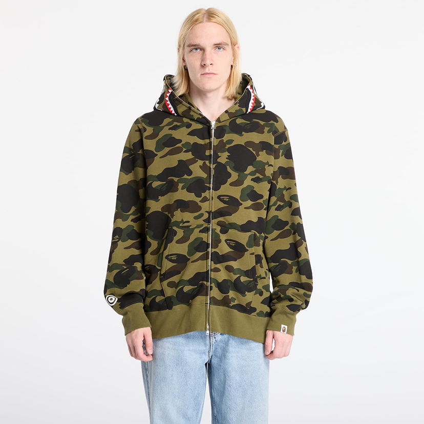 Pulover BAPE 1St Camo Shark Full Zip Hoodie Večbarvna | 001ZPL801007MGRN