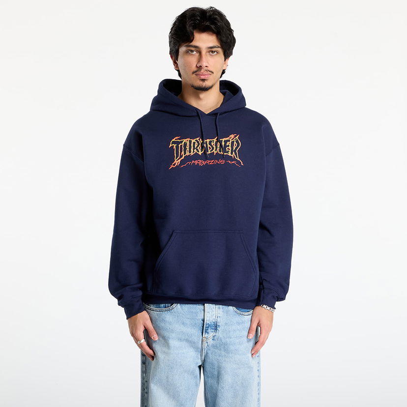 Pulover Thrasher Cracked by Exteenager Hoodie Mornarica | 145776