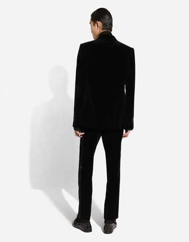 Hlače Dolce & Gabbana Velvet Tuxedo Pants Črna | GP0F3TFUVG7N0000, 2