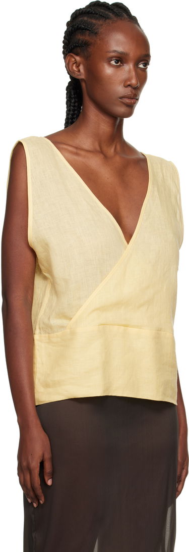 Majica brez rokavov Baserange Baserange Garlin Wrap Linen Top Rumena | TSGA-FL-AU25, 1