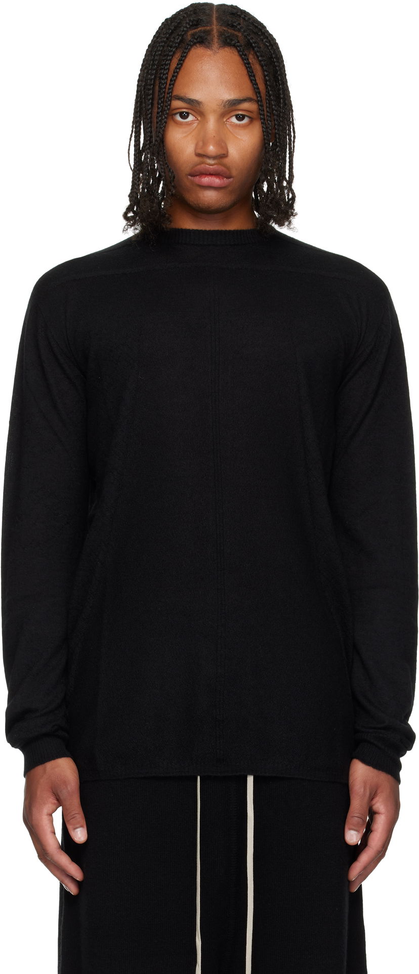 Pleteni pulover Rick Owens Rick Owens Concordians Oversized Level Sweater Črna | RU02E1627 WSL
