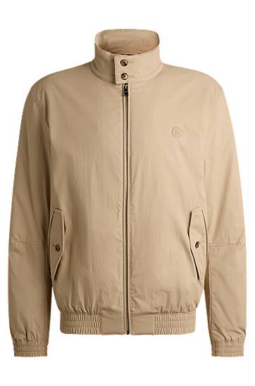 Bomber jakna BOSS Double B Monogram Cotton-Blend Jacket Bež | 50531233