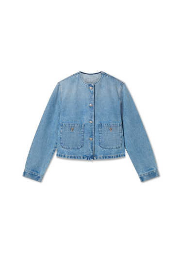Jakna AXEL ARIGATO Collarless Denim Jacket Modra | A3051001, 1