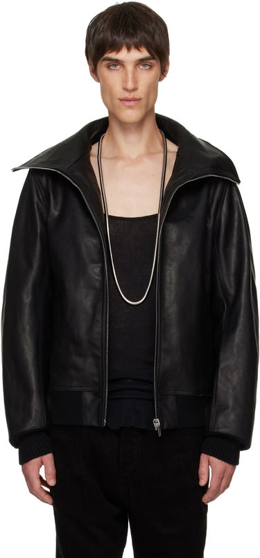 Jakna Rick Owens Concordians Blixa Dracucollar Leather Jacket Črna | RR02E1710 LOO, 0