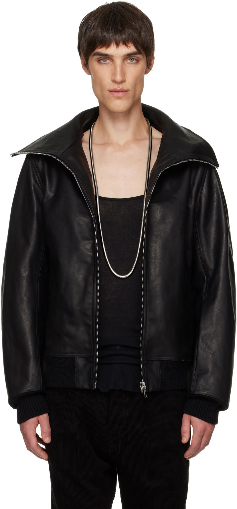 Jakna Rick Owens Concordians Blixa Dracucollar Leather Jacket Črna | RR02E1710 LOO