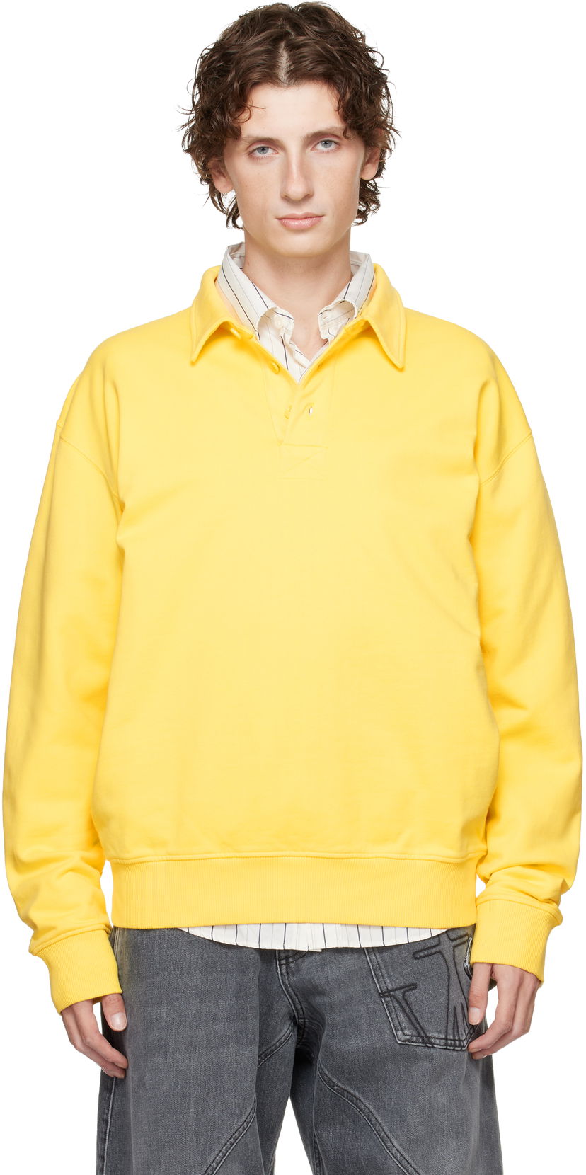 Pulover JW Anderson JW Anderson Rugby Sweatshirt Polo Rumena | JO0275-PG1632