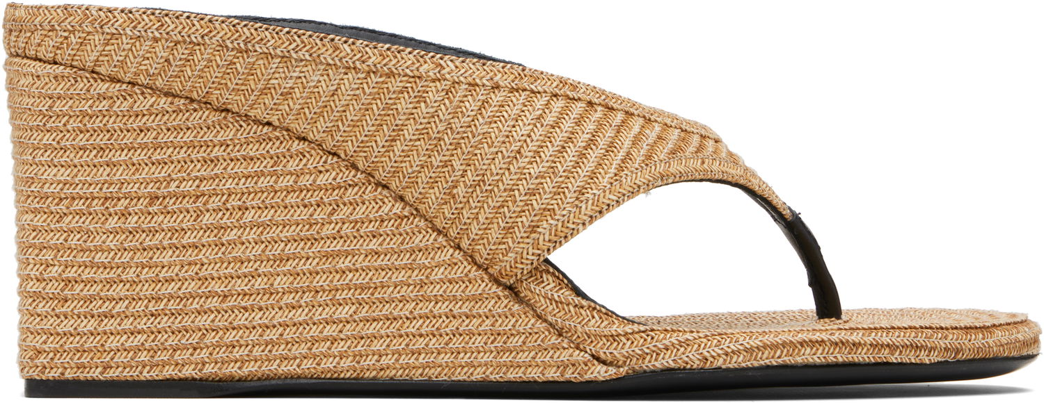 Superge in čevlji Alaïa ALAÏA Cube Thong Mule Wedge Sandals Bež | AA3M105TK054, 0