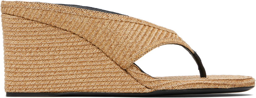 Superge in čevlji Alaïa ALAÏA Cube Thong Mule Wedge Sandals Bež | AA3M105TK054