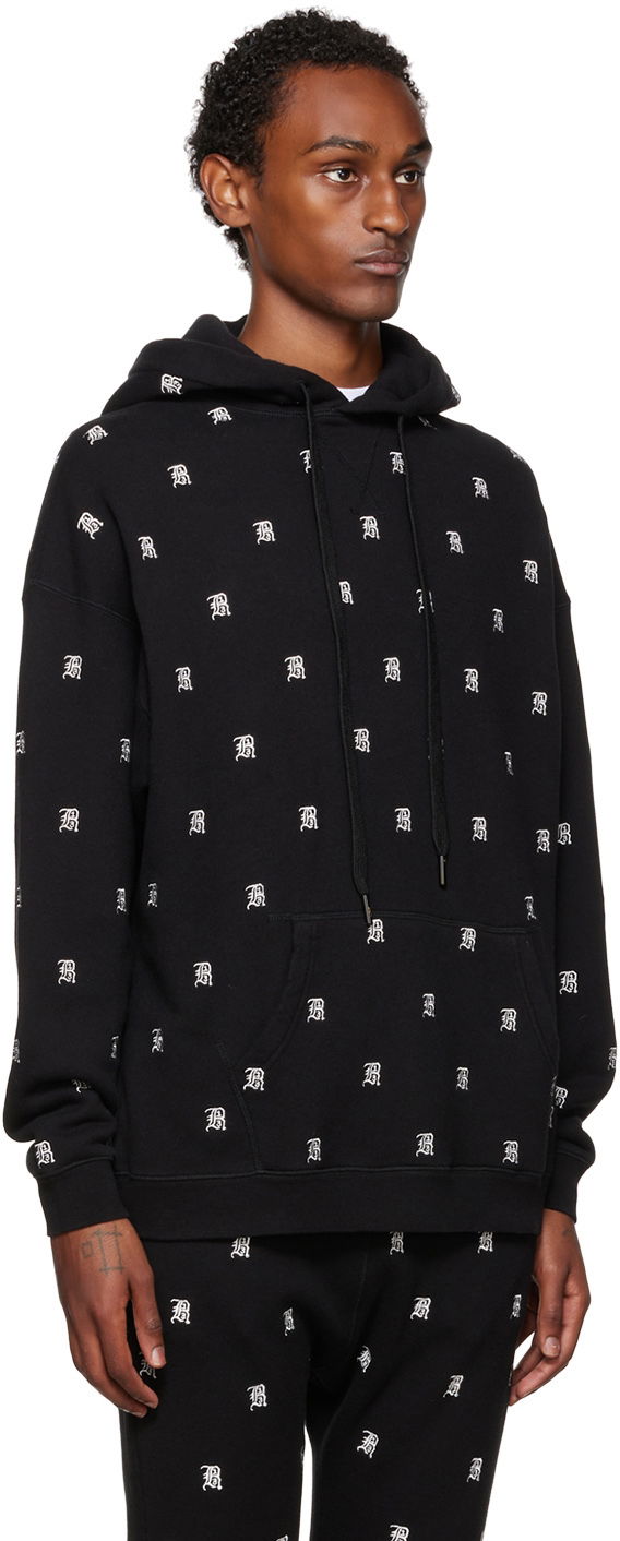 Pulover R13 R13 Allover Print Hoodie Črna | R13WK005-K072A, 1