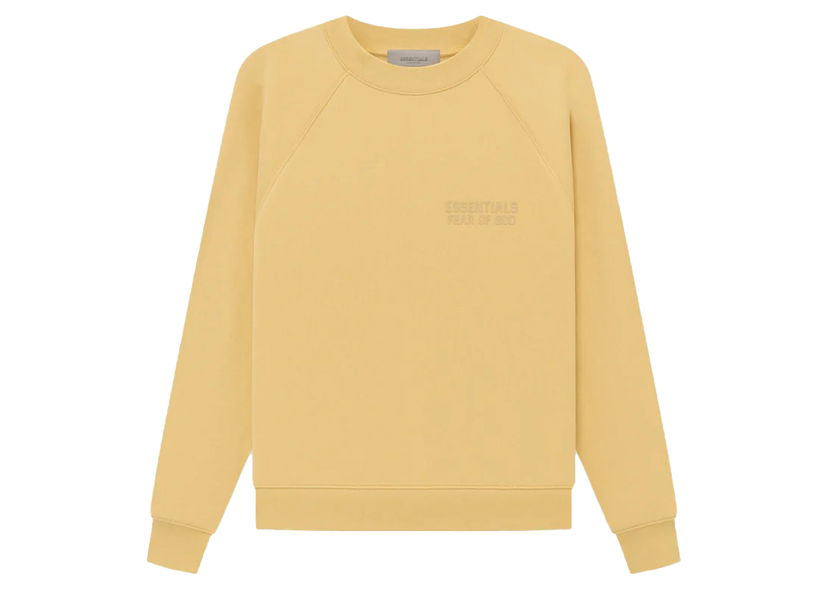 Pulover Fear of God Essentials Crewneck Sweatshirt Light Tuscan Rumena | 192BT222042F