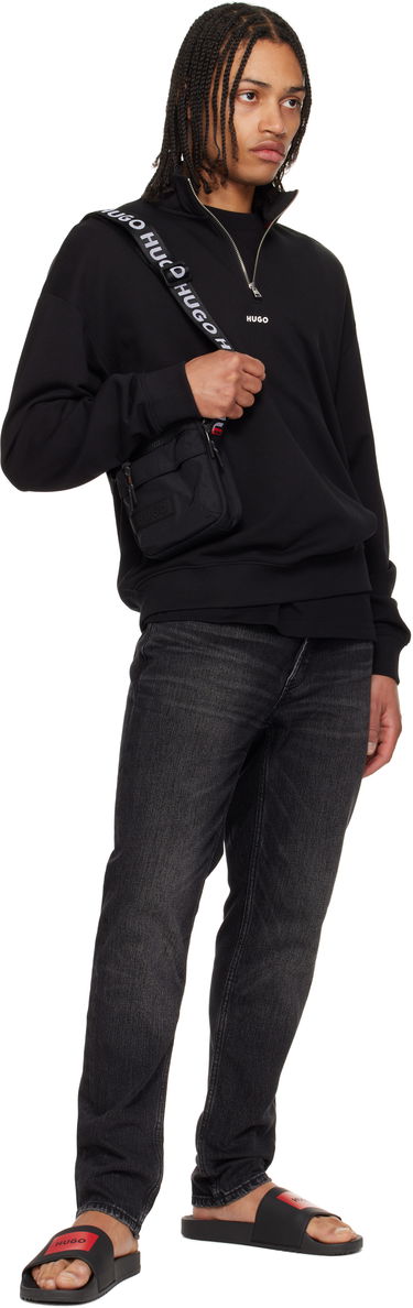 Torba za čez ramo BOSS HUGO Recycled Nylon Canvas Messenger Bag Črna | 50541949, 3