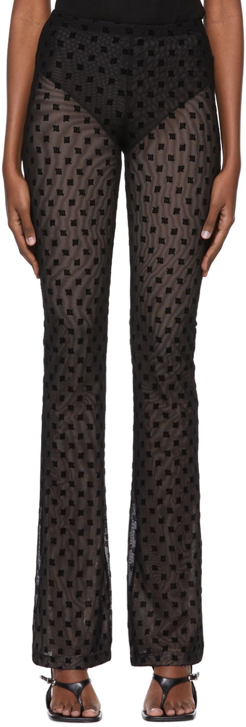 Hlače MISBHV Sheer Flocked Trousers Črna | 022W315