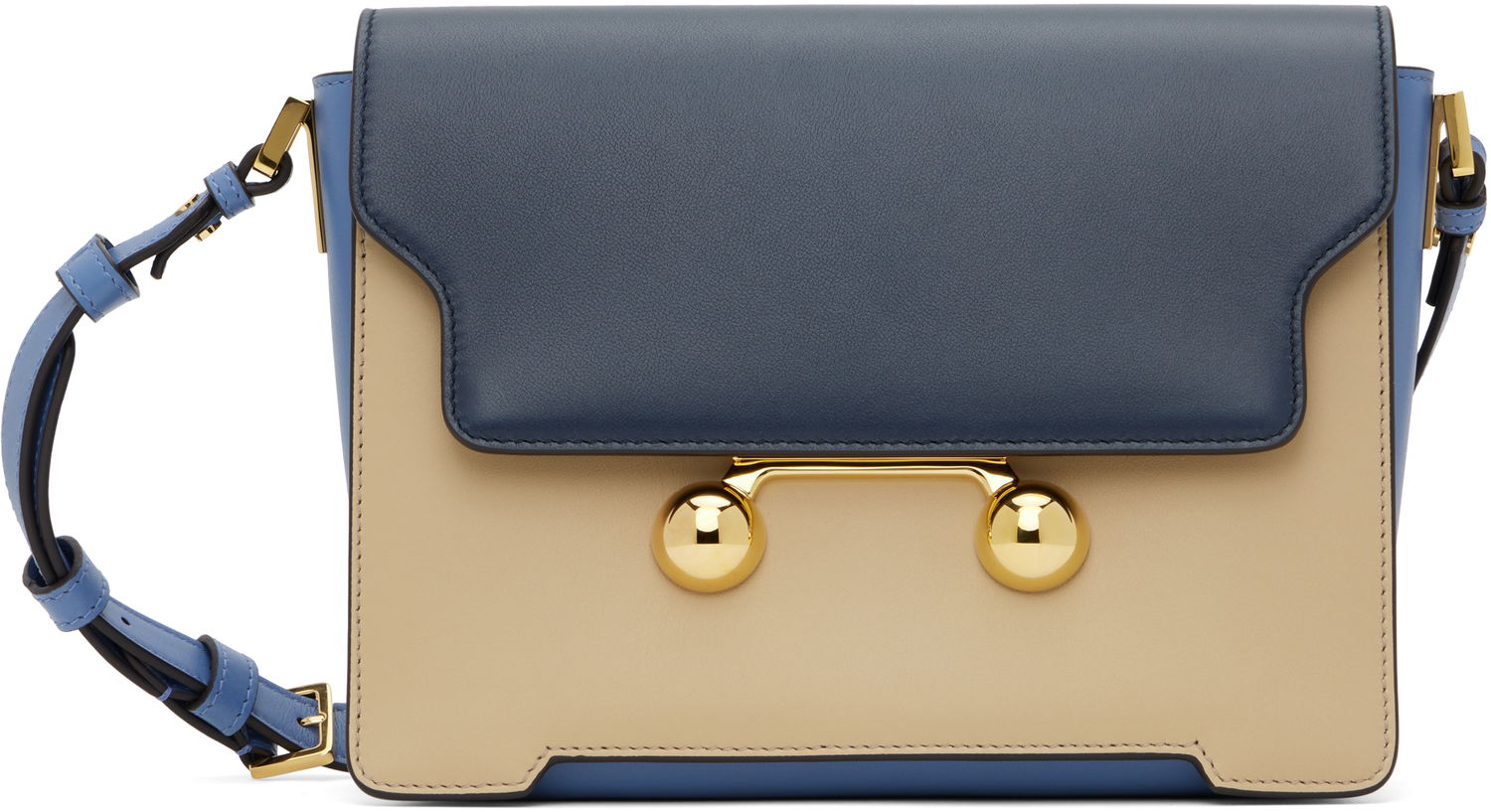 Torba za čez ramo Marni Marni Trunkaroo Medium Leather Shoulder Bag Bež | SBMP0195U1 P6948, 0