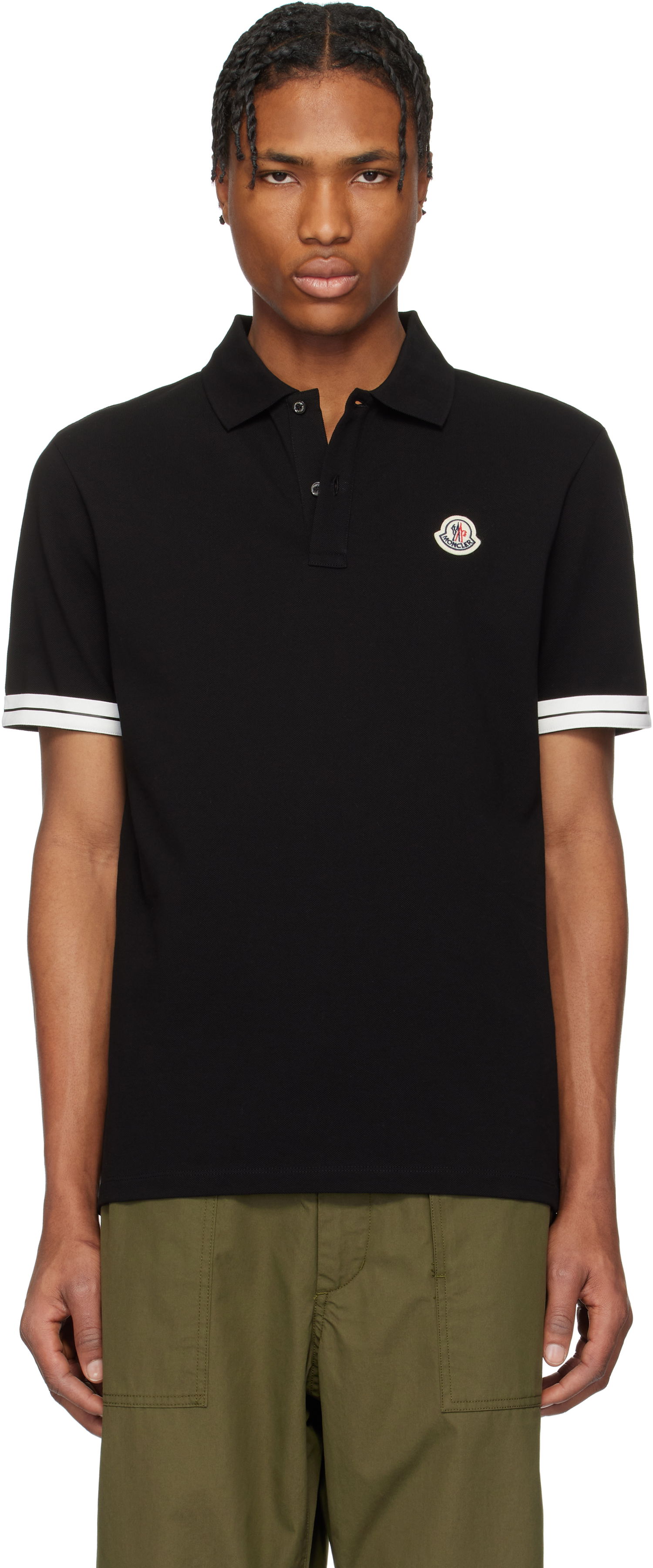 Polo majica Moncler Moncler Archivio Short Sleeve Polo Črna | K10918A0002789ALK, 0